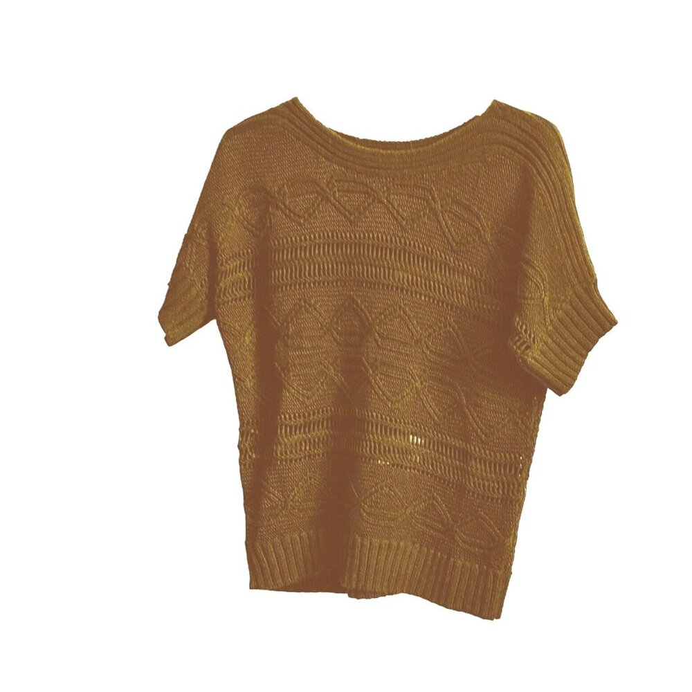 Ruby Rd Women's Deep Brown Short Sleeve Sweater Sz Large Sku 2313